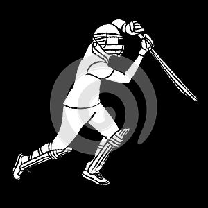 Cricket player hitting big shot