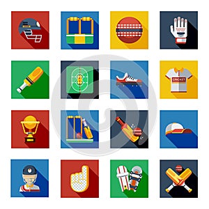 Cricket Shadow Icons Set