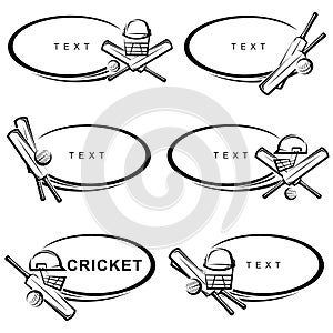 Cricket and soccer frame set. Collection icons cricket. Vector