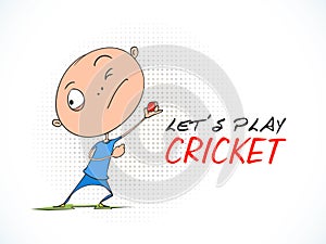 Cricket sports concept with cartoon.