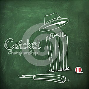 Cricket sports concept with match kit.