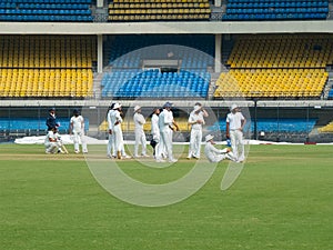 Cricket Team During Drinks Break