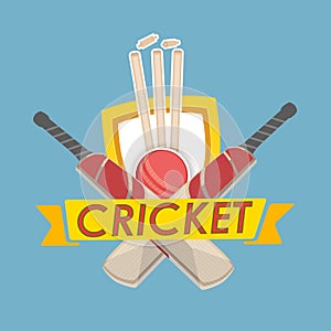 Cricket text with cricket match object.