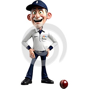 Cricket Umpire Character isolated on white background