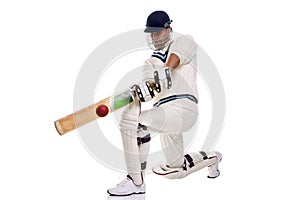 Cricketer playing a shot photo