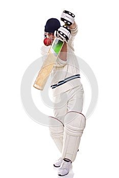 Cricketer playing a shot photo