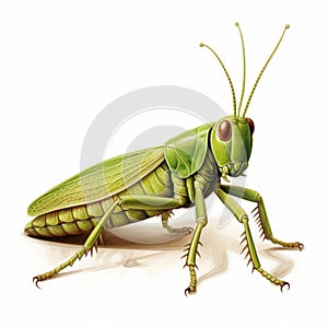 Vintage-style Grasshopper Illustration On White Background photo