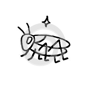 Crickets icon in doodle style