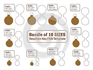 Cricle shape keychain key FOB Dieline Template