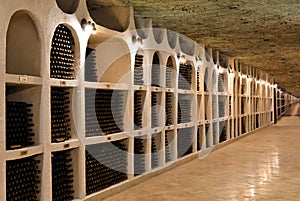 Cricova old Moldavian underground wine town big wine collection museum background