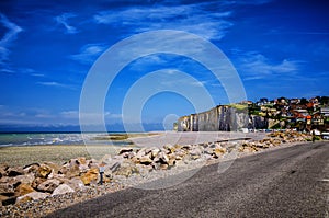 Criel sur Mer, Normandy, is famous for its very high white cliffs