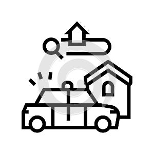 crime in area line icon vector illustration