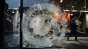 Crime crash dangerous broken accident glass shattered damage window wreck destruction vandalism