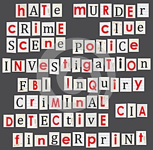 Crime and forensic science theme illustration.