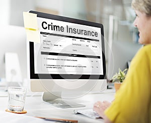 Crime Insurance Form Information Concept