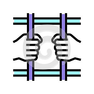 crime law color icon vector illustration