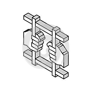 crime law isometric icon vector illustration