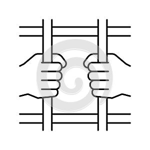 crime law line icon vector illustration