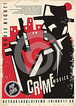 Crime and noir films vintage cinema poster