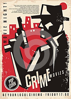 Crime and noir films vintage cinema poster photo