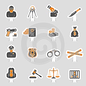 Crime and Punishment Icons Sticker Set photo