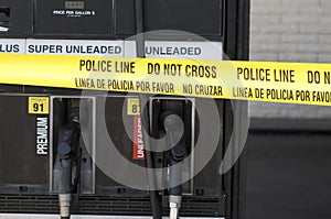 Crime scence at gas station