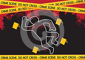 Crime scene danger tapes illustration