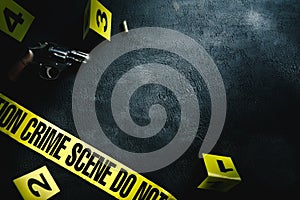 Crime scene with dramatic lighting photo