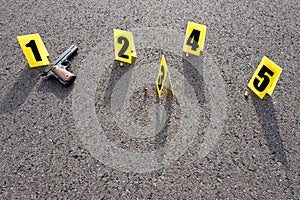 Crime scene after gunfight