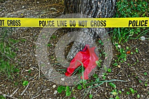 Crime scene: Police line do not cross tape