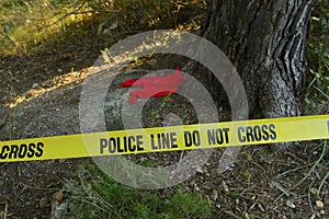 Crime scene: Police line do not cross tape