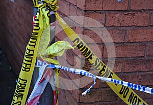 Crime scene and police tape