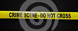 Crime scene yellow tape with clipping path photo