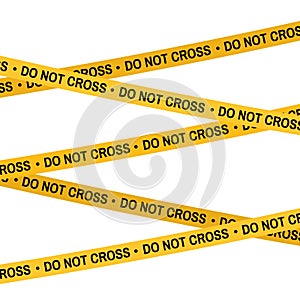 Crime scene yellow tape, police line Do Not Cross tape. Cartoon flat-style illustration