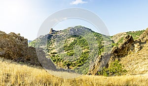 Crimea, extinct volcano Kara-Dag mountain reserve