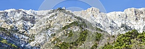 Crimea mountains with snow