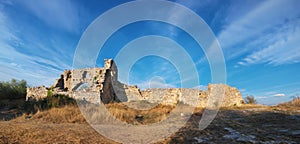 Crimea, ruins citadel on top mountain Mangup Kale