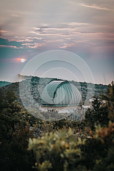 Crimean Astrophysical Observatory during the sunset