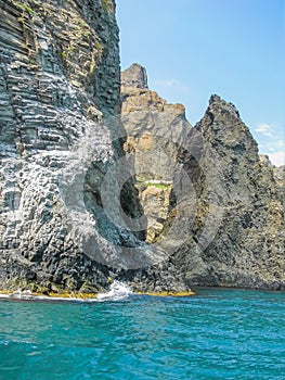 Crimean Coast, Picturesque Frozen Rocks, Mysterious Figures and Relief