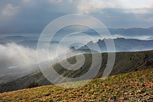 Crimean mountain landscape.