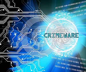 Crimeware Digital Cyber Hack Exploit 2d Illustration