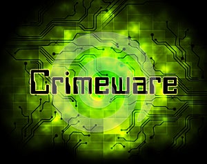Crimeware Digital Cyber Hack Exploit 2d Illustration