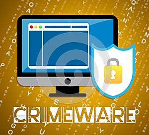 Crimeware Digital Cyber Hack Exploit 2d Illustration