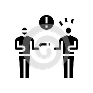 criminal attempt and conspiracy glyph icon vector illustration