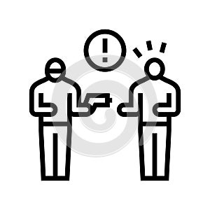 criminal attempt and conspiracy line icon vector illustration