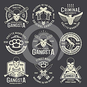 Criminal Authority Monochrome Emblems