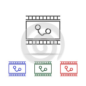 criminal film icon. Elements of cinema and filmography multi colored icons. Premium quality graphic design icon. Simple icon for w