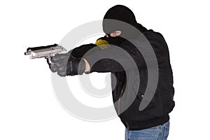 Criminal with handguns