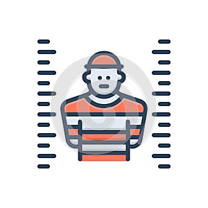 Color illustration icon for Criminal, offender and culprit