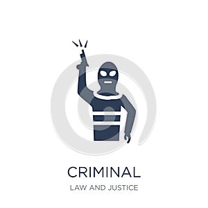 Criminal icon. Trendy flat vector Criminal icon on white background from law and justice collection